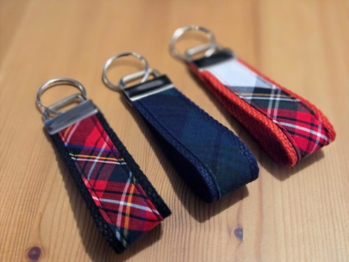 Handmade tartan keyring key - handmade,