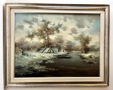Large Vintage Italian Oil