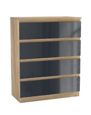 Gloss 4 Drawer Skagen High Wooden Bedroom Chest Cabinet No Handle Drawer Storage