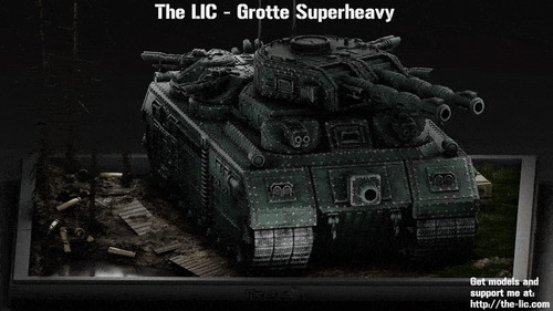 Grotte superheavy tank 28mm - tank,