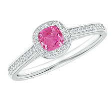 14k Solid Gold Pink Sapphire &