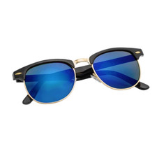 Sunglasses blue mirror black - sunglasses,