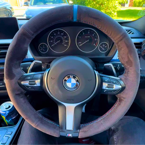 Suede alcantara steering wheel - alcantara,