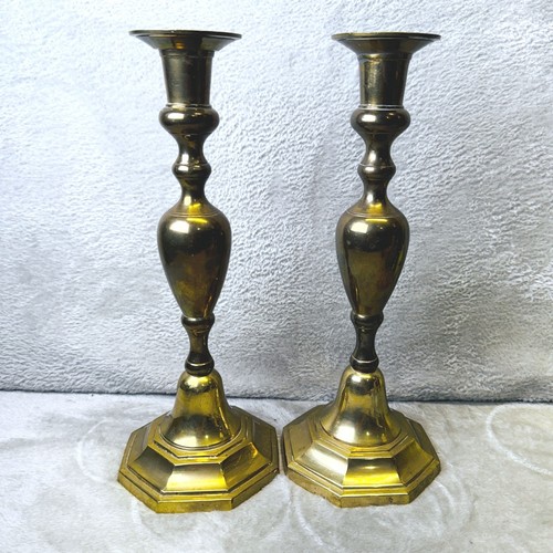 Vtg brass candlesticks - candlesticks, pair