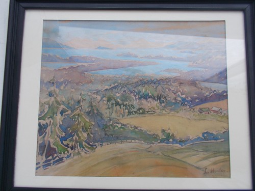 Framed watercolour by - framed,