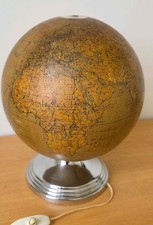 Rare Vintage Illuminated  Terrestrial Globe lamp