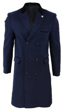 Military Black Wool Overcoat
