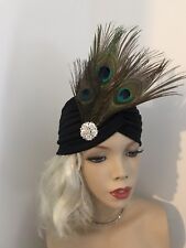 1920s Black Peacock Feather