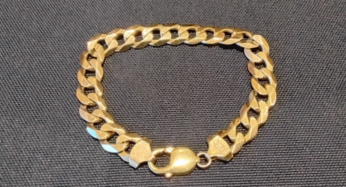 Mens yellow gold curb - gold,