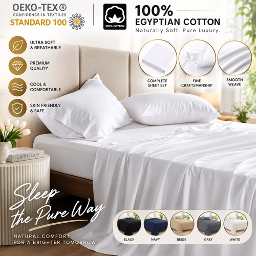 100 egyptian cotton flat - 100%,
