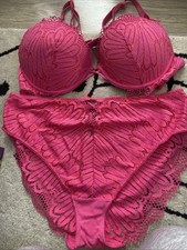 M&S Pink Bra, size 40b Plus Matching Knickers, size 18
