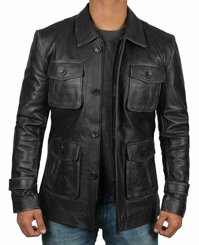 Men black café racer - black, coat