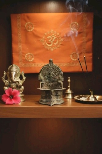 Indian patinated bronze gaja - bronze,