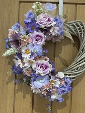 Door Wreath/ White Wicker