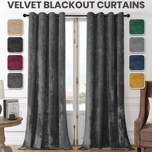 Blackout thick velvet curtains - blackout,