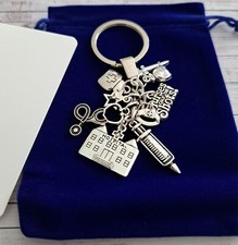 Nurse Keyring nurses call the shots, syringe, medicine and gift bag
