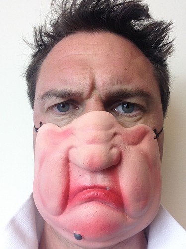 Funny half face grumpy - face,