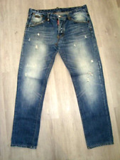 DSQUARED2 JEANS S74LA0463 DISTRESSED MID BLUE DENIM SIZE 50, 34 w 30 leg