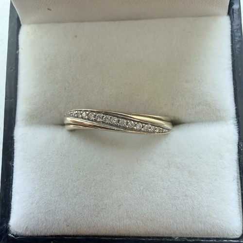 9ct gold diamond wishbone - diamond,
