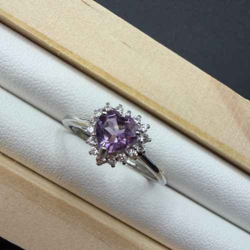 Amethyst heart s925 adjustable - amethyst,