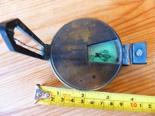 Antique E. Smith brass sighting Compass, green card scale.