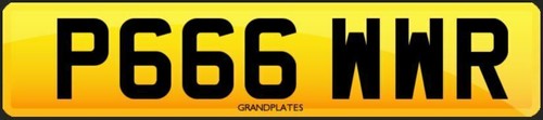 Power number plate p666 wwr - number,