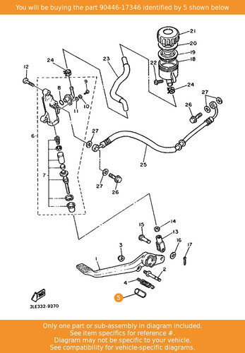 Yamaha hose 90446 17346 - hose,, oem