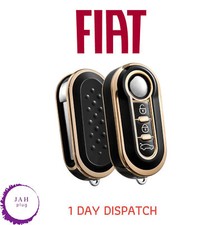 KEY COVER FOB CASE 3 BUTTON BLACK FOR FIAT 500 DUCATO DOBLO PUNTO PANDA BRAVO