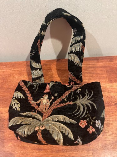 Vtg carpet tapestry jungle bag