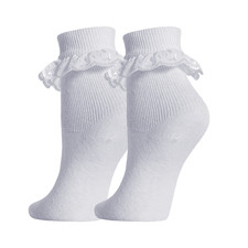 Girls frilly lace socks - girls,