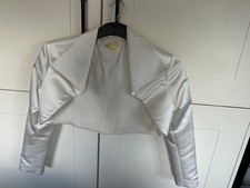 Ladies Designer Wedding Bolero in Cream Satin