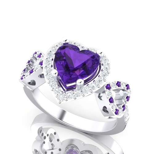 Heart shape amethyst - ct,