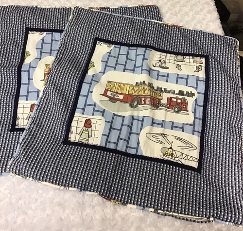 Fire truck themed euro shams - themed,