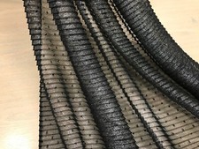 black pleated silver stretch