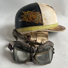Aviakit Motorcycle Helmet & Goggles Rare Triumph Tiger 1950's Leatherette Small