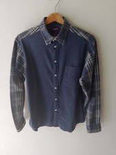 Beams  X Thomas Mason Shirt Plaid Pannel Size Medium Made In Japan