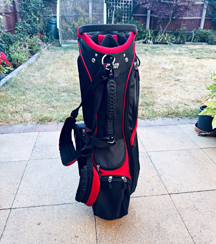 Pgm black red golf stand - golf, bag