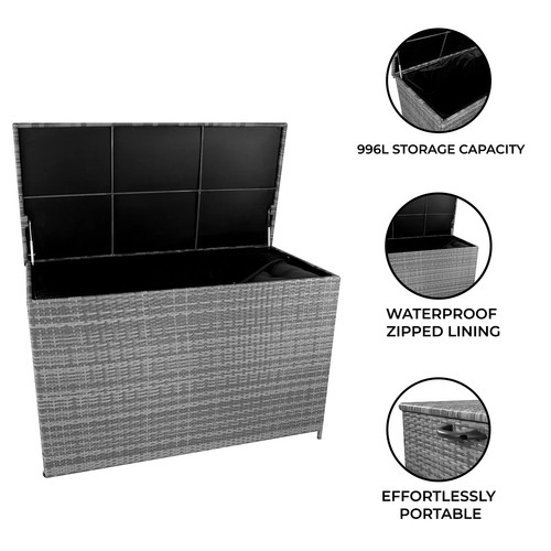 Rattan garden storage box - storage,