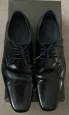Mens Dune Alarming Square Toe Wingtip Brogue Black Leather  Shoes Size 9 (43)