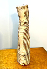 Studio Pottery Sculpture, Abstract Textured Stoneware Signed — 29 cm