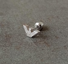 Emporio Armani Earring, One Sterling Silver 925 Armani Eagle Logo Stud Earring
