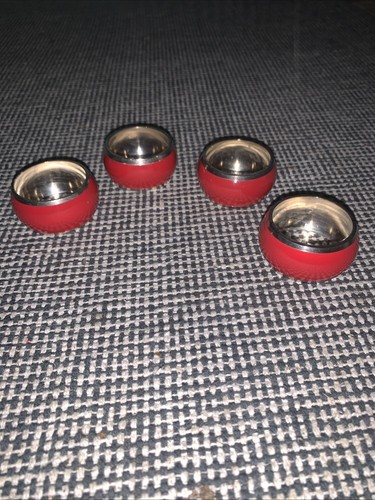 Red silver metal napkin - red, ring