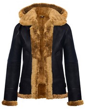 Womens Hooded Sheepskin Jacket