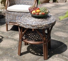 wicker Round Weave Table Zebra