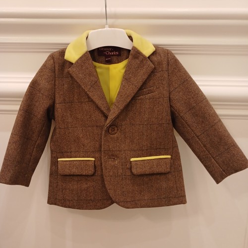 Baby tweed jacket brown with - tweed,