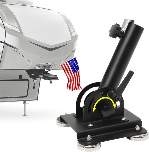 Magnetic flag pole holder - magnetic, rv