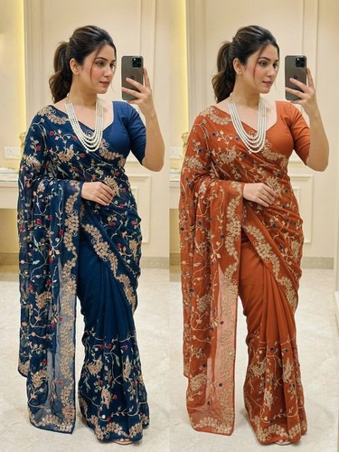Designer rangoli silk saree - silk,