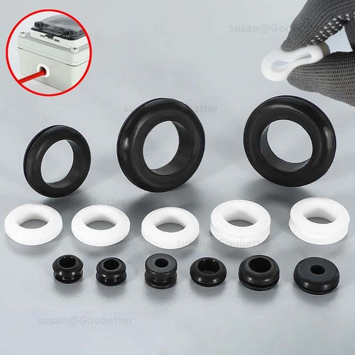 Open grommets black rubber - black,