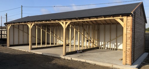 3bay oak fronted garage tiles - oak,