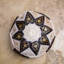 Moroccan Leather Pouf, Brown